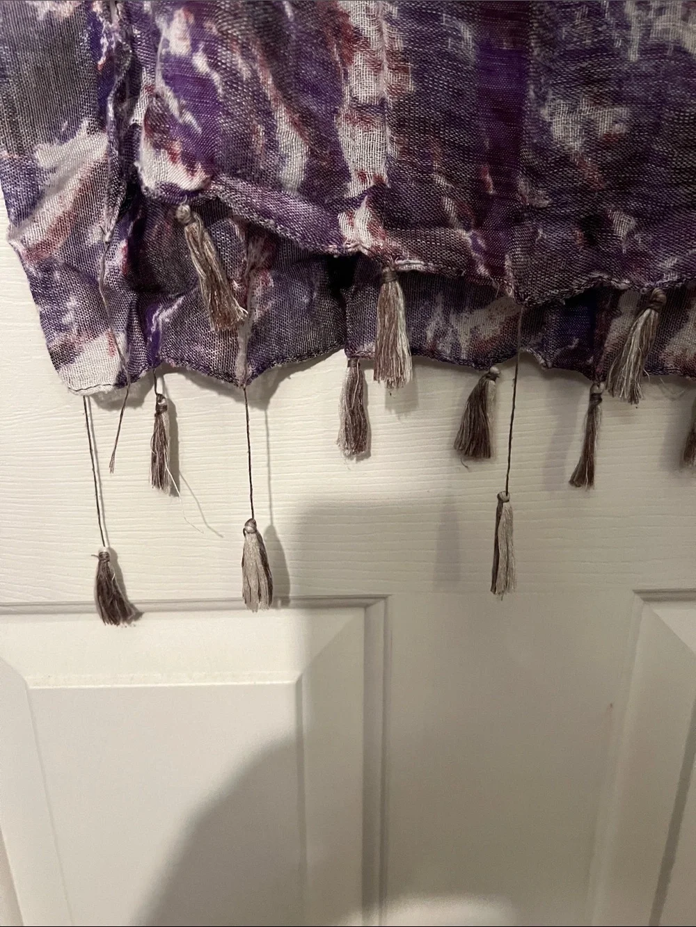 Purple Patterned Tassel Hem Women's Scarf